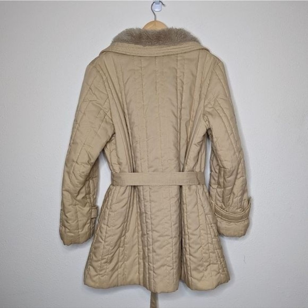 Vintage Channel Quilted Sherpa Lined Jacket Khaki Neutral - Picture 15 of 16